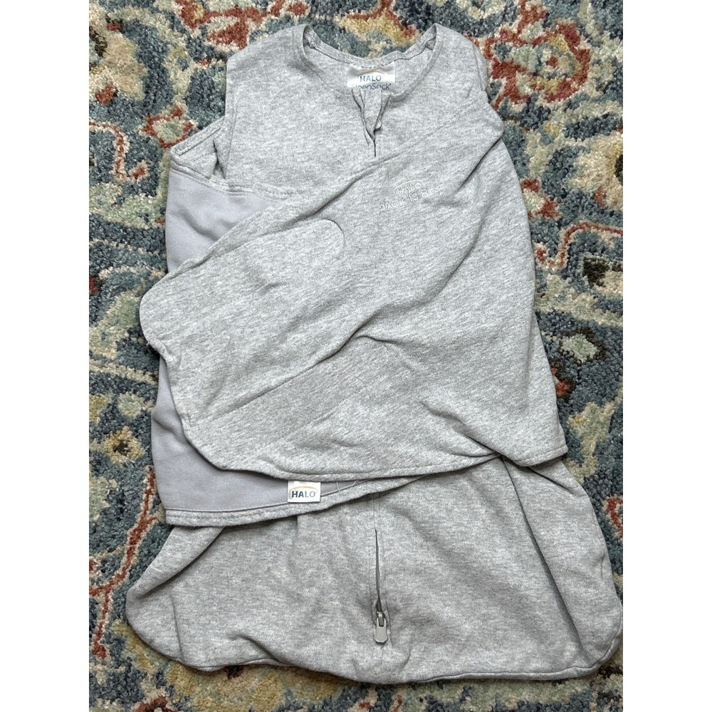 Halo SleepSack Swaddle Newborn NB Gray Adjustable 3-Way Wear
